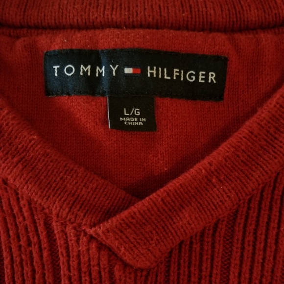 Red Tommy Vneck Sweater - Picture 3 of 3